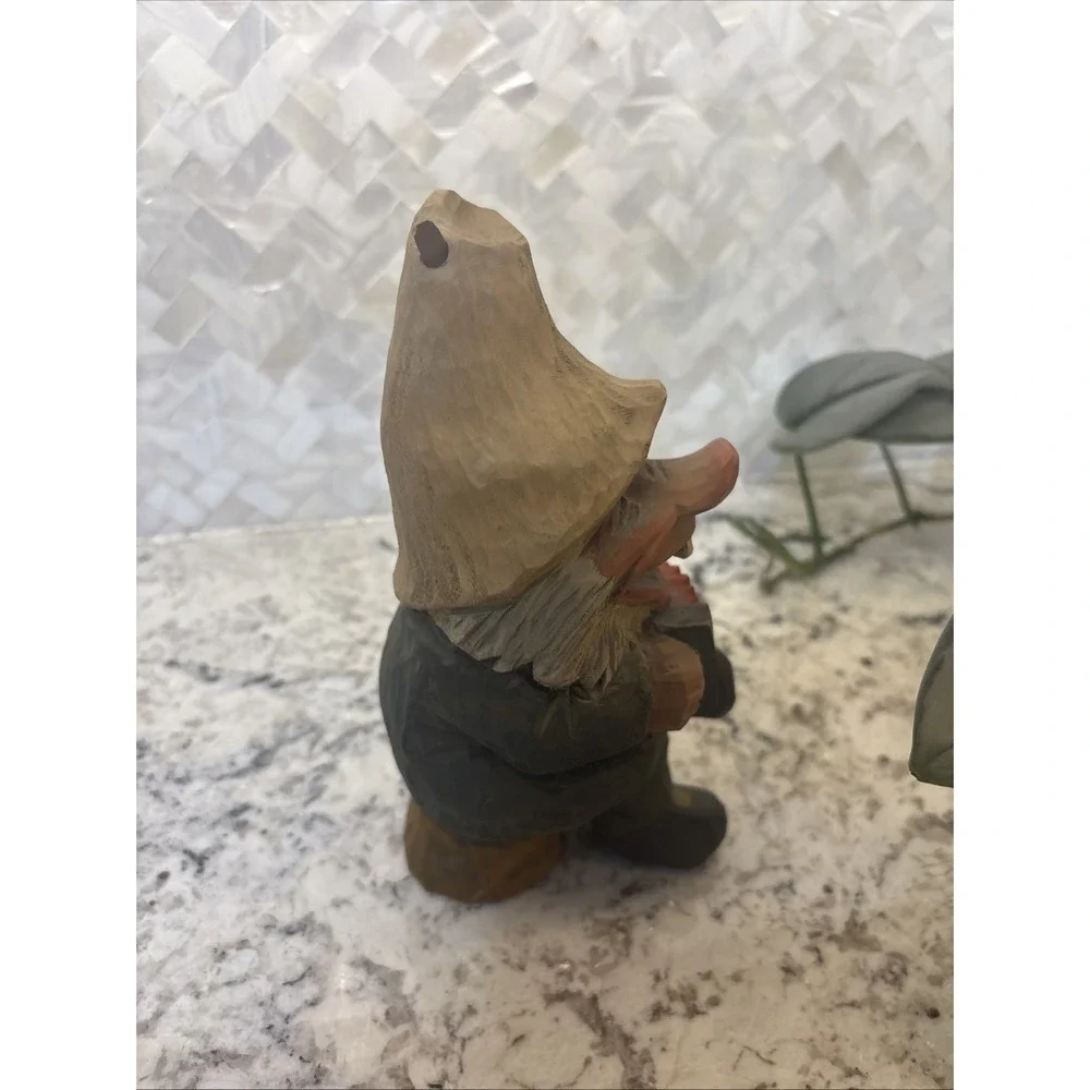 Vintage Henning Hand-Carved Troll Wooden Gnome Red Hat‎ 7.3/4